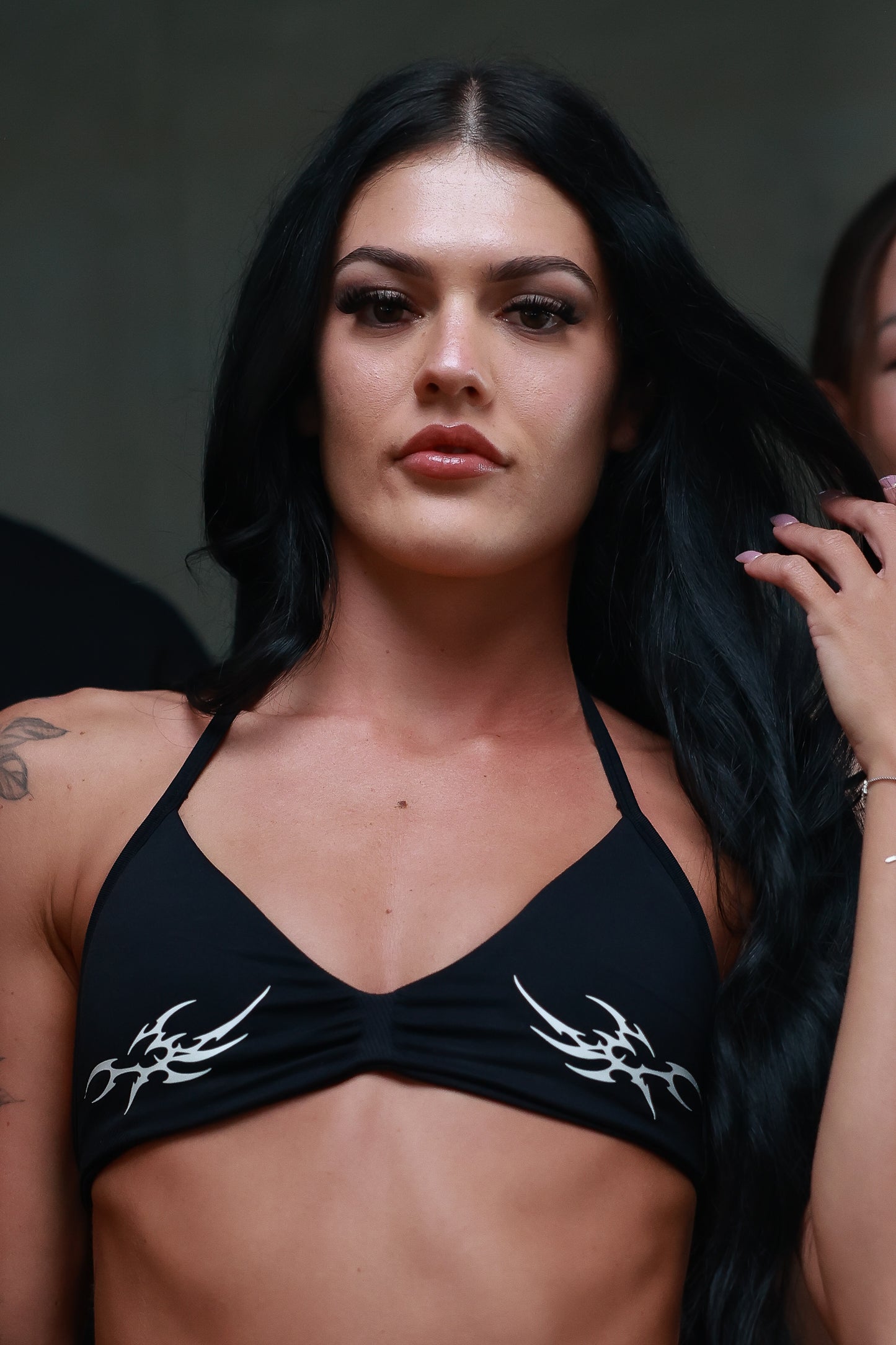 Black Graphic Gym Bra